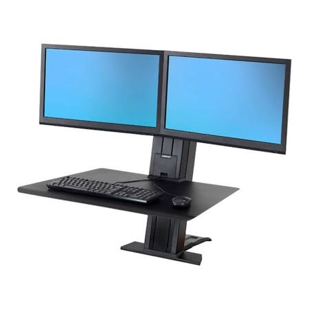 Ergotron Ergotron WorkFit-SR Dual Monitor Standing Desk Workstation, Black 33-407-085